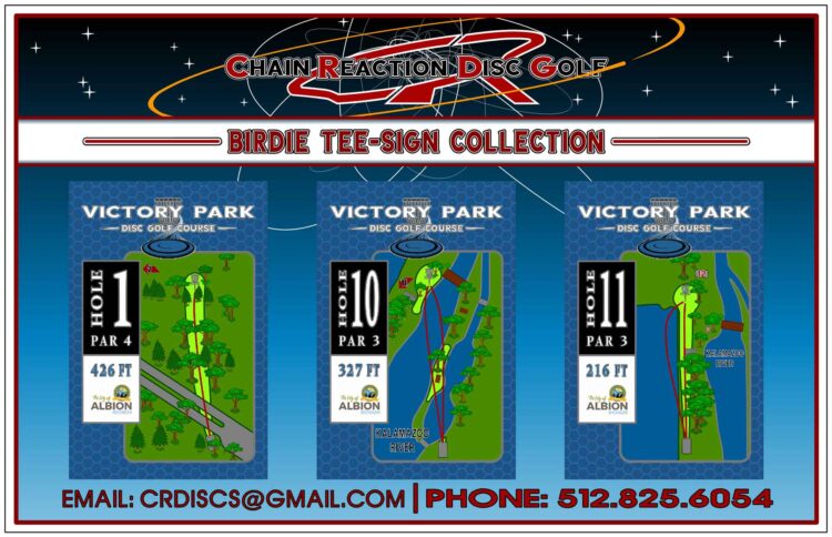 Chain Reaction Disc Golf Birdie Tee Sign Hero-7