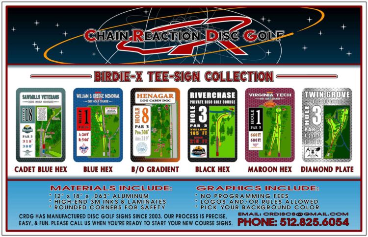 Chain Reaction Disc Golf Birdie-X Tee Sign Feature Banner