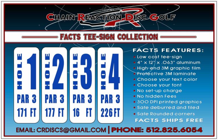 Chain Reaction Disc Golf Facts Tee Sign Hero Banner 1