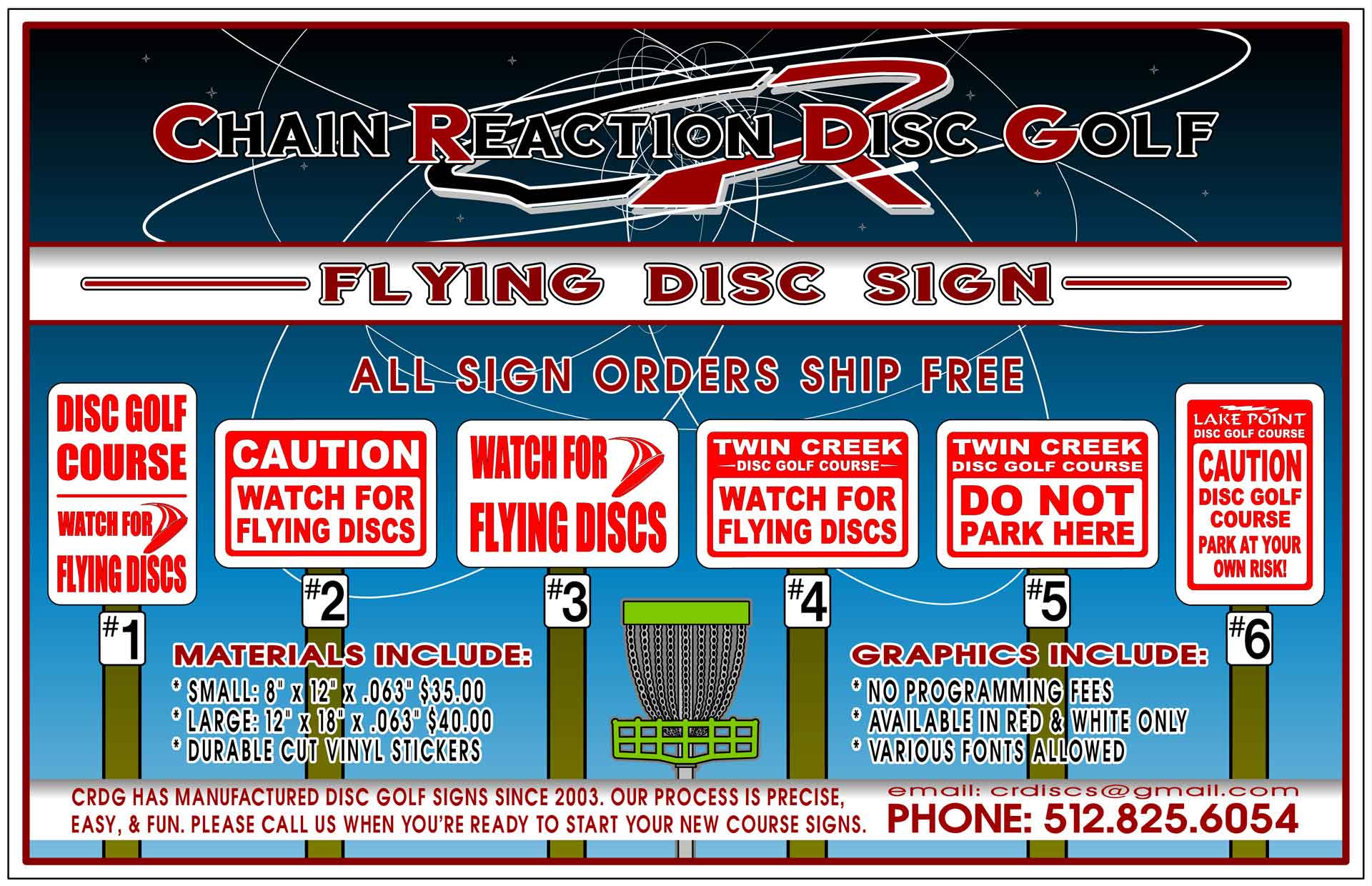 Chain Reaction Disc Golf Flying Disc Sign Banner Link