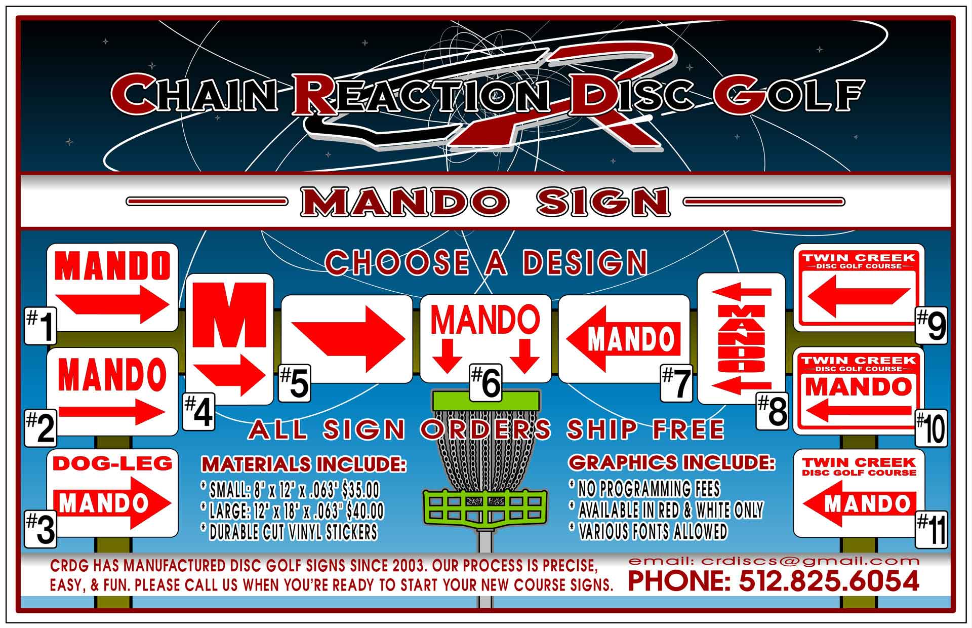 Chain Reaction Disc Golf Mando Signs Banner Link