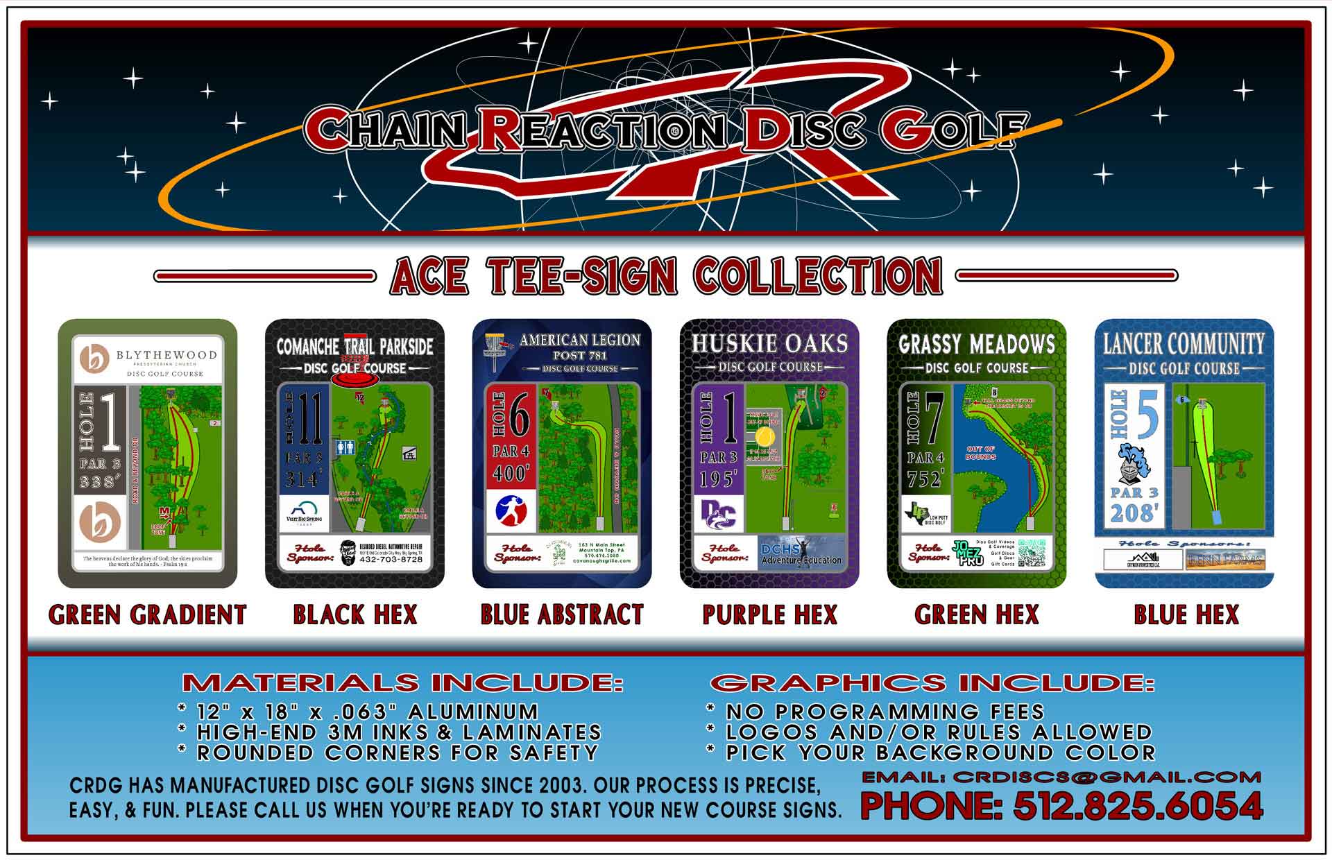 Chain Reaction Disc Golf Ace Tee Sign Feature Banner 1