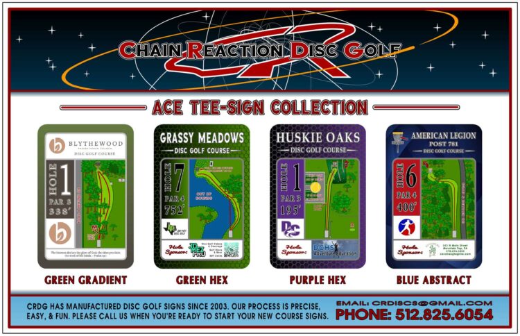 Chain Reaction Disc Golf Ace Tee Sign Feature Banner 2