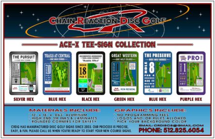 Chain Reaction Disc Golf Ace-X Tee Sign Feature Banner 1