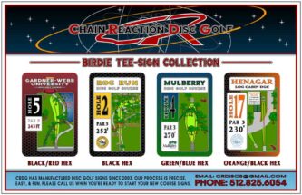 Chain Reaction Disc Golf Birdie Tee Sign Feature Banner 2