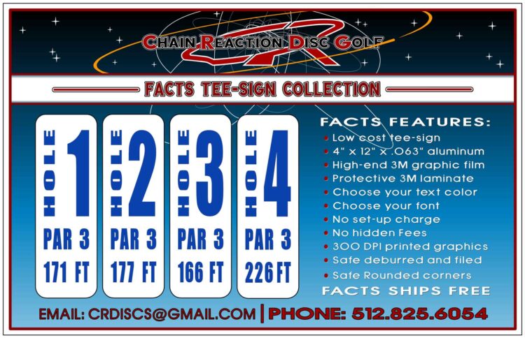 Chain Reaction Disc Golf Facts Tee Sign Hero-1